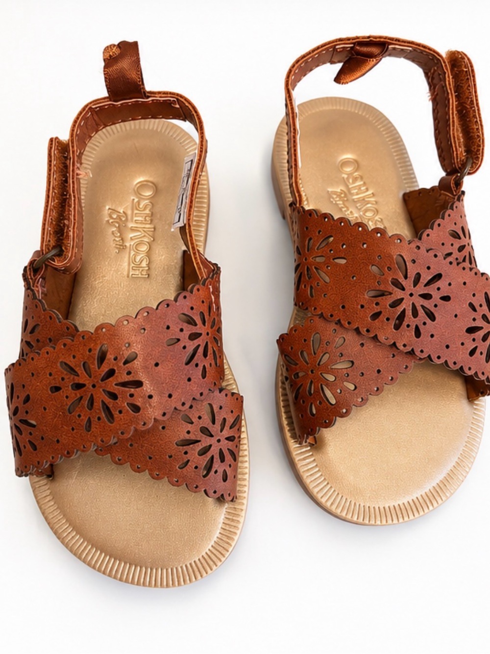 OshKosh B’gosh Toddler Girls Brown Floral Sandals Size 7
